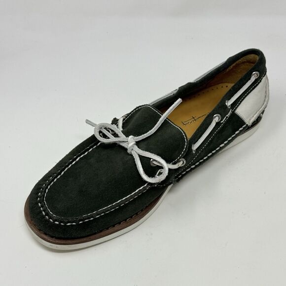 Ernest Hemingway Boat Deck Shoes Mens 12 M Green Suede White Leather Casual - Picture 7 of 15